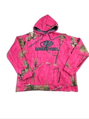 Mossy Oak Fleece Camo Hoodie Pullover Pink Youth 16/18 Outdoor Gorp Hunting